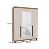 Guarda-Roupa Casal Madrid 4 Portas 4 Gavetas com Espelho Creme/Freijó - Politorno