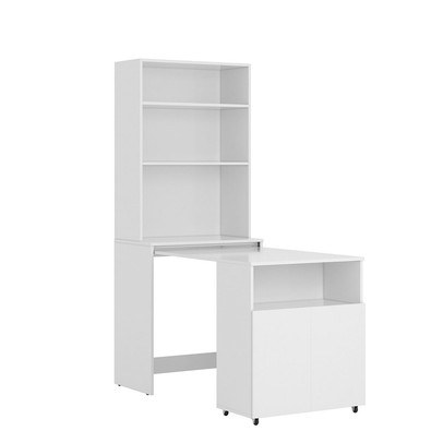 Armário Multiuso Mesa Duo 2 Portas 3 Prateleiras Branco - Kits Paraná