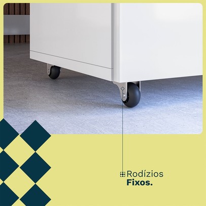 Armário Multiuso Mesa Duo 2 Portas 3 Prateleiras Branco - Kits Paraná