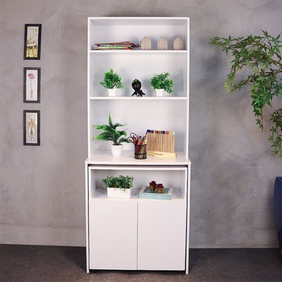 Armário Multiuso Mesa Duo 2 Portas 3 Prateleiras Branco - Kits Paraná