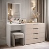 Cômoda Madrid 4 Gavetas com Espelho Creme/Branco - Politorno