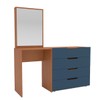Cômoda Madrid 4 Gavetas com Espelho Azul/Freijó - Politorno