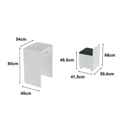 Penteadeira Compacta Branco/Tec.369 Pe2007- Tecno Mobili
