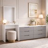 Cômoda Madrid 6 Gavetas com Espelho Cinza/Branco - Politorno