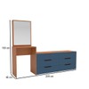 Cômoda Madrid 6 Gavetas com Espelho Azul/Freijó - Politorno