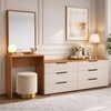 Cômoda Madrid 6 Gavetas com Espelho Creme/Freijó - Politorno