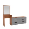 Cômoda Madrid 6 Gavetas com Espelho Cinza/Freijó - Politorno