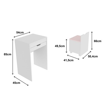 Penteadeira Compacta Branco/Tec.408 Pe2007 - Tecno Mobili