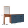 Cômoda Madrid 8 Gavetas com Espelho Azul/Freijó - Politorno