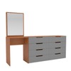 Cômoda Madrid 8 Gavetas com Espelho Cinza/Freijó - Politorno