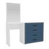 Cômoda Valência 4 Gavetas com Espelho Azul/Branco - Politorno