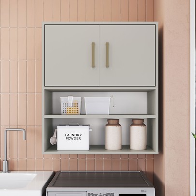 Armário Aéreo Lavanderia Assis 2 Portas Arenas - Art In Móveis