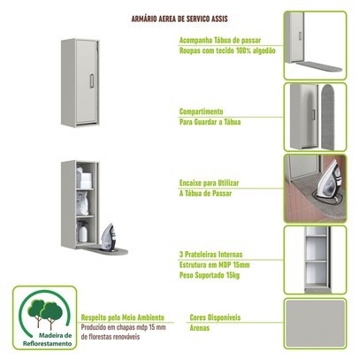 Lavanderia Completa Assis 5 Portas Arenas - Art In Móveis
