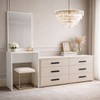 Cômoda Valência 6 Gavetas com Espelho Creme/Branco - Politorno