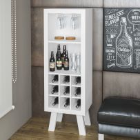 Bar Adega 1 Prateleira 9 Nichos Branco Ad5000 - Tecno Mobili