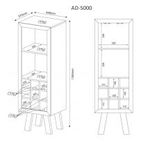 Bar Adega 1 Prateleira 9 Nichos Branco Ad5000 - Tecno Mobili