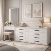 Cômoda Valência 8 Gavetas com Espelho Branco - Politorno