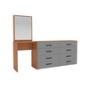 Cômoda Valência 8 Gavetas com Espelho Cinza/Freijó - Politorno