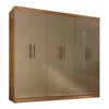 Guarda-Roupa Solteiro Lancaster 6 Portas 3 Gavetas 100% Mdf Cinamomo/Cappuccino - Panorama Móveis