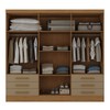 Guarda-Roupa Solteiro Lancaster 6 Portas 6 Gavetas 100% Mdf Cinamomo/Cappuccino - Panorama Móveis
