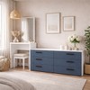 Cômoda Lisboa 6 Gavetas com Espelho Azul/Branco - Politorno