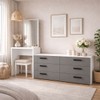 Cômoda Lisboa 6 Gavetas com Espelho Cinza/Branco - Politorno