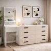 Cômoda Lisboa 8 Gavetas com Espelho Creme/Branco - Politorno