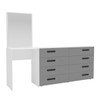 Cômoda Lisboa 8 Gavetas com Espelho Cinza/Branco - Politorno