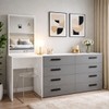 Cômoda Lisboa 8 Gavetas com Espelho Cinza/Branco - Politorno