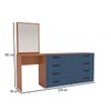 Cômoda Lisboa 8 Gavetas com Espelho Azul/Freijó - Politorno