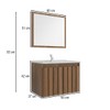 Armário de Banheiro Barra 60 Cm 2 Portas com Espelho 100% Mdf Ripado Noce - Belizze Móveis