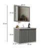 Armário de Banheiro Barra 60 Cm 2 Portas com Espelho 100% Mdf Ripado Cimento - Belizze Móveis