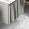 Armário de Banheiro Barra 60 Cm 2 Portas com Espelho 100% Mdf Ripado Cimento - Belizze Móveis