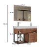 Armário de Banheiro New 80 Cm 2 Gavetas 100% Mdf com Espelho Noce - Belizze Móveis