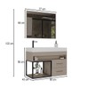 Armário de Banheiro New 80 Cm 2 Gavetas 100% Mdf com Espelho Nude - Belizze Móveis
