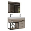 Armário de Banheiro New 80 Cm 2 Gavetas 100% Mdf com Espelho Nude - Belizze Móveis