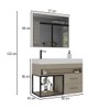 Armário de Banheiro New 80 Cm 2 Gavetas 100% Mdf com Espelho Marmo Crema - Belizze Móveis