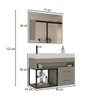 Armário de Banheiro New 80 Cm 2 Gavetas 100% Mdf com Espelho Cimento - Belizze Móveis