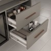Armário de Banheiro New 80 Cm 2 Gavetas 100% Mdf com Espelho Cimento - Belizze Móveis