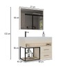 Armário de Banheiro New 80 Cm 2 Gavetas 100% Mdf com Espelho Carvalho - Belizze Móveis
