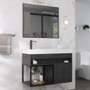 Armário de Banheiro New 80 Cm 2 Gavetas 100% Mdf com Espelho Carbono - Belizze Móveis