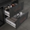 Armário de Banheiro New 80 Cm 2 Gavetas 100% Mdf com Espelho Carbono - Belizze Móveis