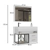 Armário de Banheiro New 80 Cm 2 Gavetas 100% Mdf com Espelho Branco - Belizze Móveis