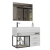 Armário de Banheiro New 80 Cm 2 Gavetas 100% Mdf com Espelho Branco - Belizze Móveis