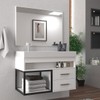 Armário de Banheiro New 80 Cm 2 Gavetas 100% Mdf com Espelho Branco - Belizze Móveis