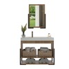 Armário de Banheiro Opera 60 Cm 2 Portas 100% Mdf com Espelho Noce - Belizze Móveis
