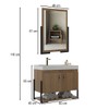 Armário de Banheiro Opera 60 Cm 2 Portas 100% Mdf com Espelho Noce - Belizze Móveis