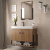 Armário de Banheiro Opera 60 Cm 2 Portas 100% Mdf com Espelho Noce - Belizze Móveis