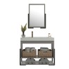 Armário de Banheiro Opera 60 Cm 2 Portas 100% Mdf com Espelho Cimento - Belizze Móveis