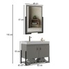 Armário de Banheiro Opera 60 Cm 2 Portas 100% Mdf com Espelho Cimento - Belizze Móveis